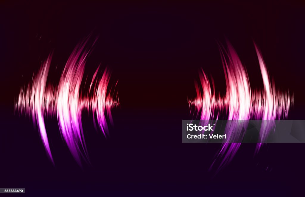 Vector techno background with crcular sound vibration. Resonance. Pulse. cardiogram Noise stock vector