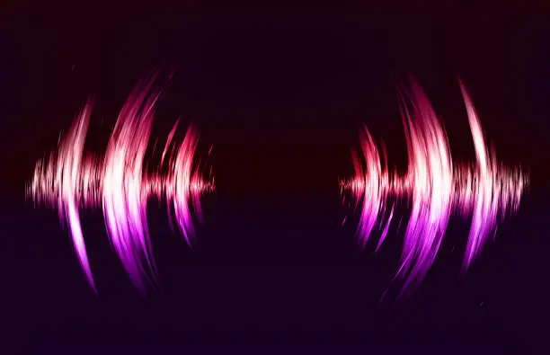 Vector illustration of Vector techno background with crcular sound vibration. Resonance. Pulse. cardiogram