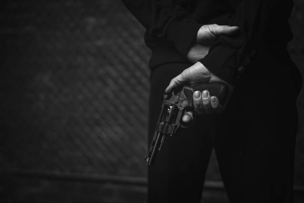 istock Brutal vicious criminal waiting for his victim 665340654