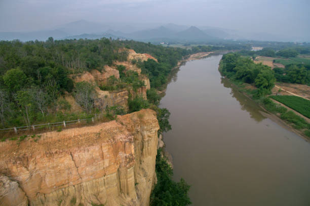 istock Pha Wing Chur canyon ,Chiang Mai,Thailand by drone 665341662