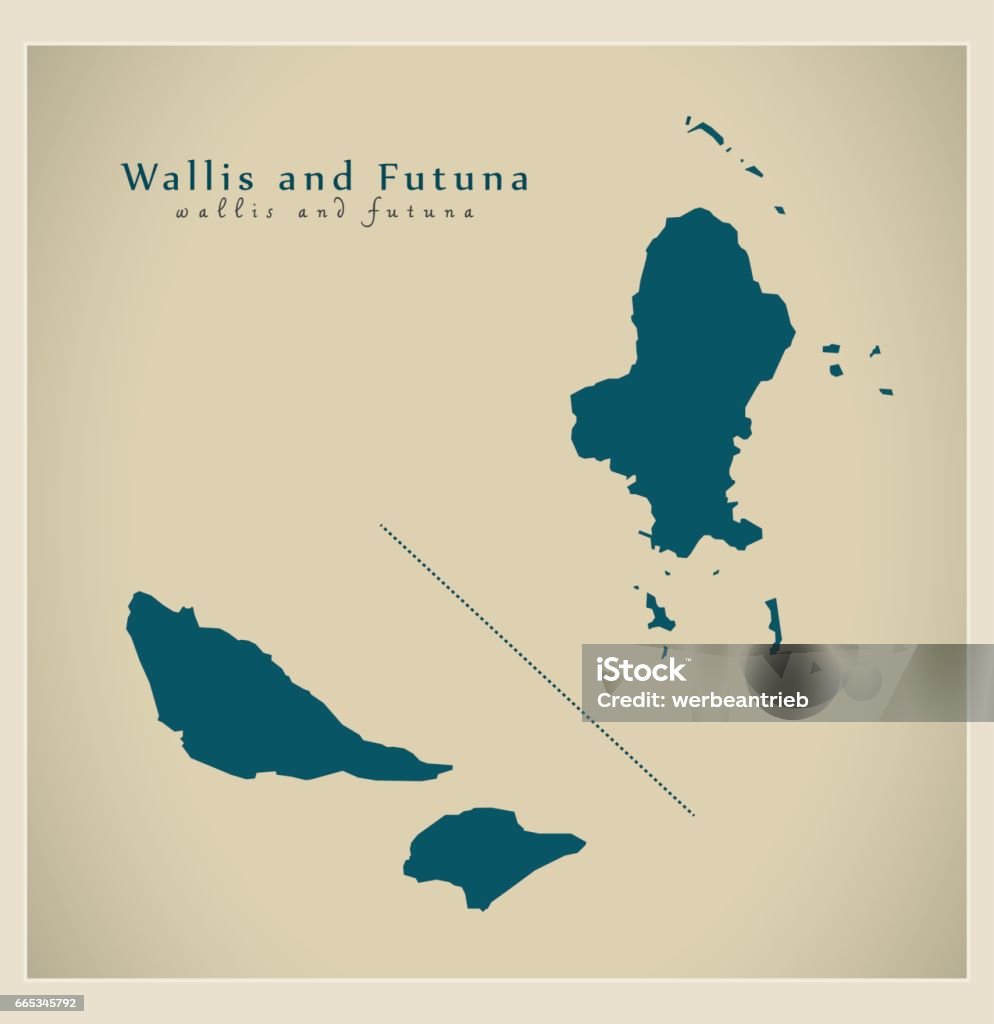 Modern Map - Wallis and Futuna WF Wallis And Futuna Islands stock vector