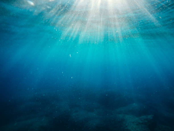 sunbeam - ocean under water stockfoto's en -beelden