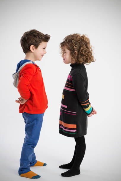 boy and girl, portrait in the studio