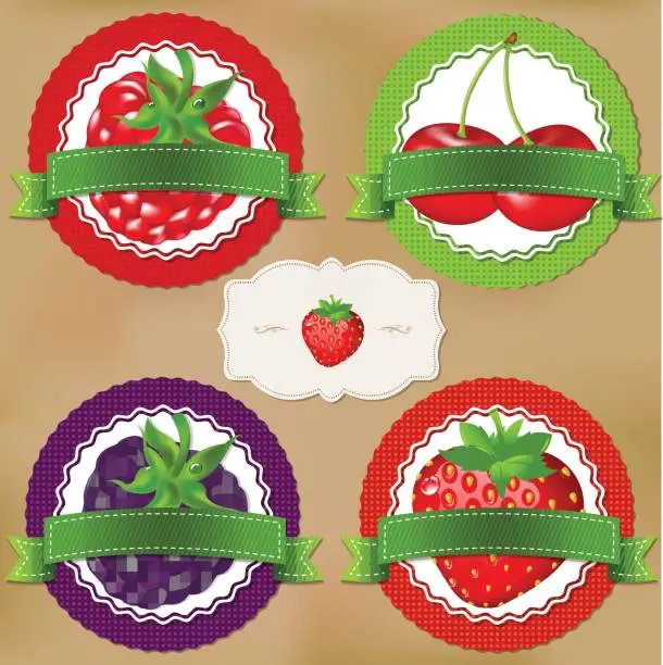 Vector illustration of Berry Labels