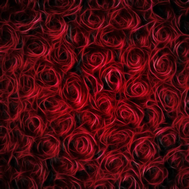 istock Beautiful red roses, large abstract painting 665366736