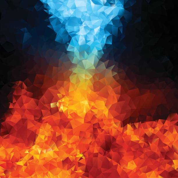 ilustraciones, imágenes clip art, dibujos animados e iconos de stock de abstracta fondo multicolor geométrica de triángulo, vector ilustración eps10 - abstract blue flame backgrounds