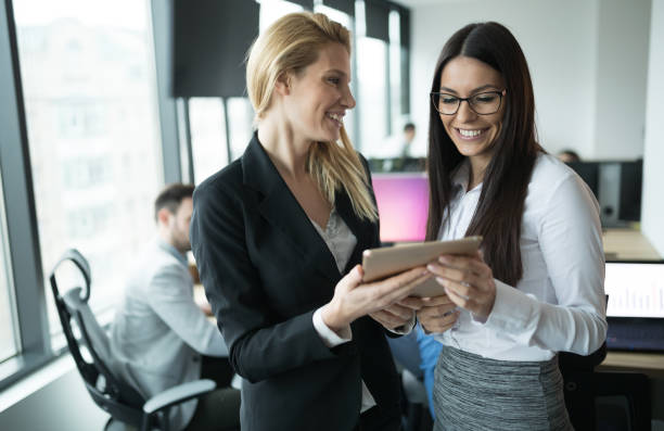 istock Business women working at IT company in modern office 665376002