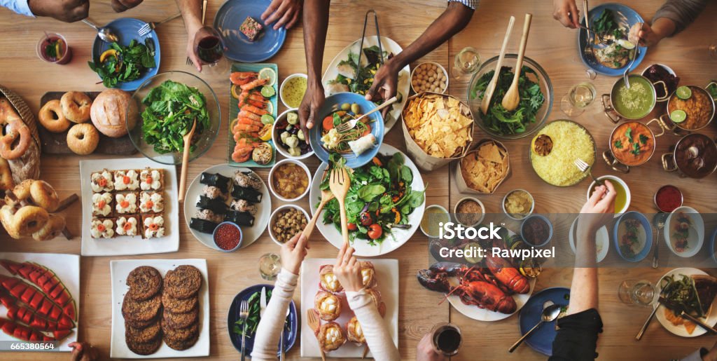 Brunch Choice Crowd Dining Food Options Eating Concept Food Stock Photo