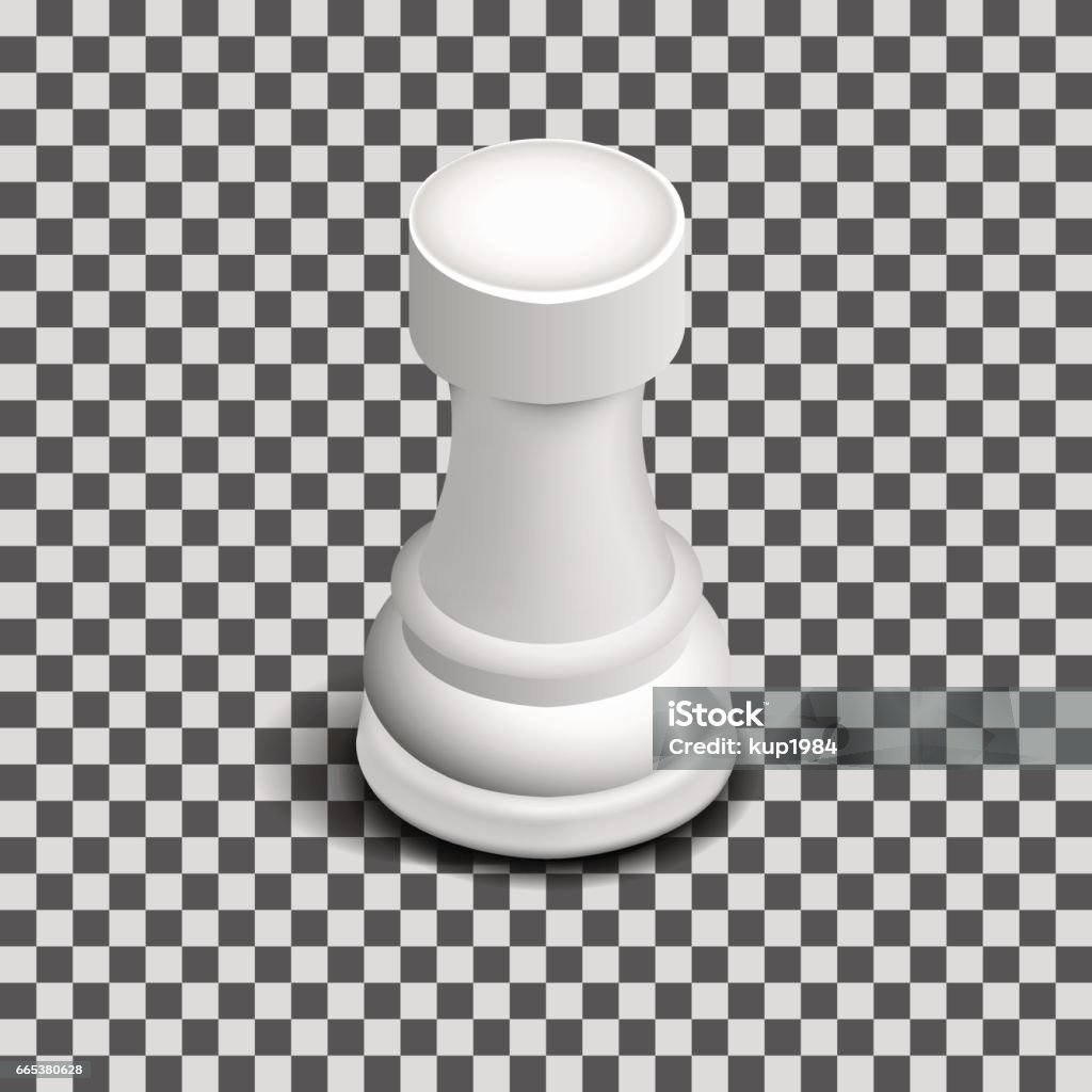 Isometric View Rook White Chess Piece Rook Isometric Vector Illustration Stock Illustration ...