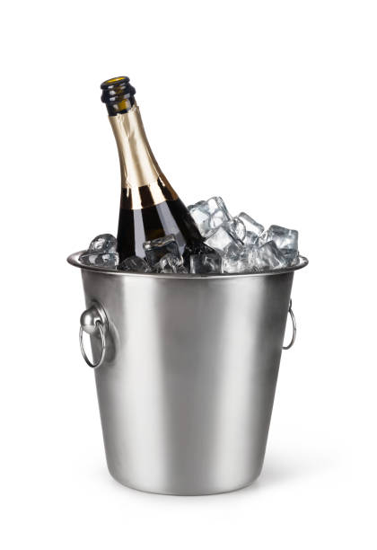 istock Champagne bottle in a bucket with ice 665380960