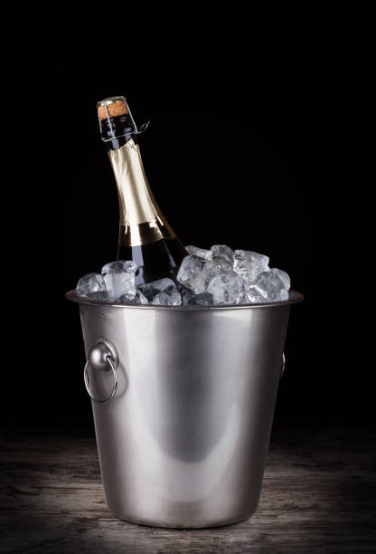istock Champagne bottle in a bucket with ice 665380972