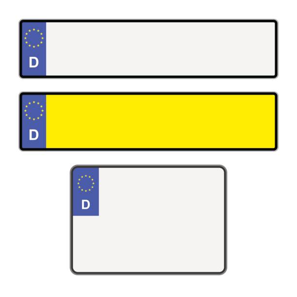 ilustrações de stock, clip art, desenhos animados e ícones de blank german licence plates - license plate