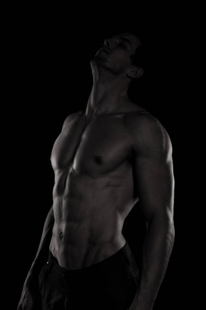 Muscular And Defined Six Pack Abs On Handsome Male Model Stock Photo -  Download Image Now - iStock