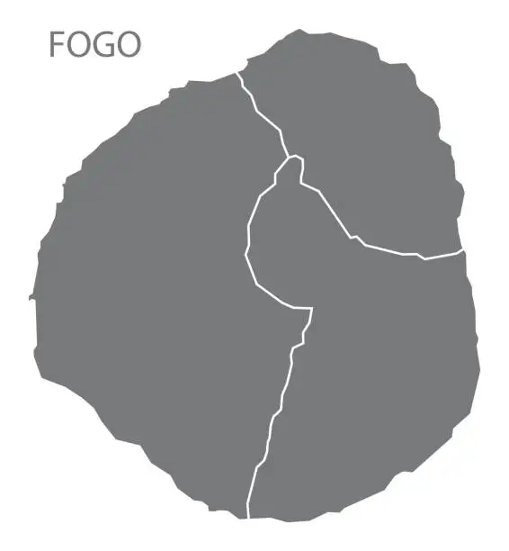 Vector illustration of Fogo Cape Verde municipality map grey illustration silhouette