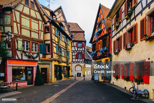 Colorful Houses In Petit Venice Colmar France Stock Photo - Download Image Now - Christmas, Alsace, Town