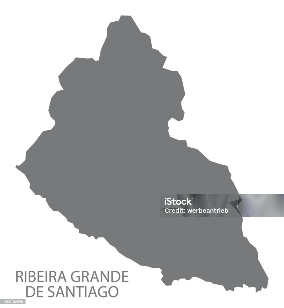 Ribeira Grande De Santiago Cape Verde municipality map grey illustration silhouette Cape Verde stock vector