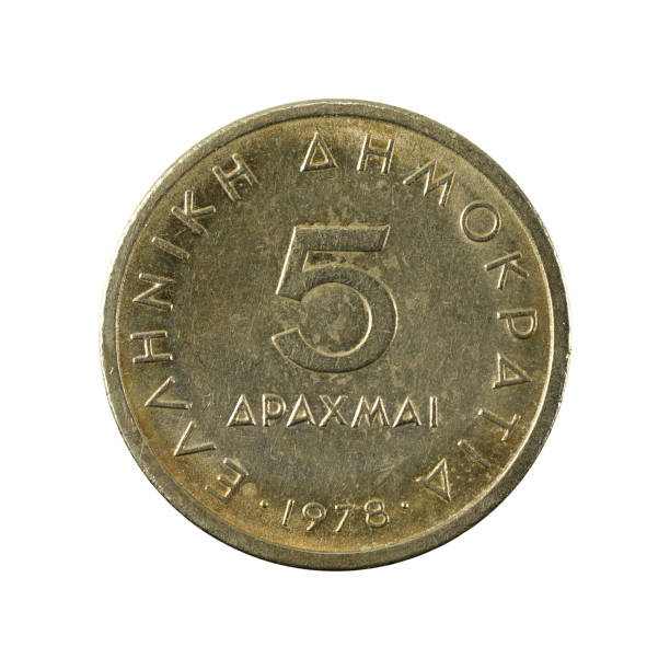 istock 5 greek drachma coin (1978) obverse isolated on white background 665407080