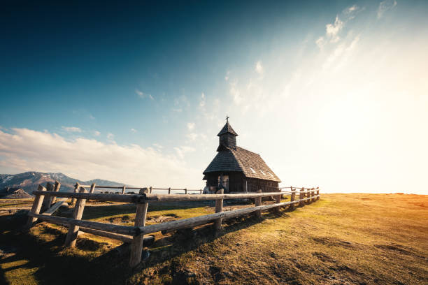 Old Wooden Church Droping The Shadow