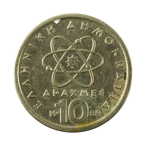istock 10 greek drachma coin (1988) obverse isolated on white background 665407358