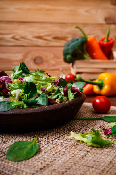 istock Endive, lamb and rose salad. Vegetables. 665409980