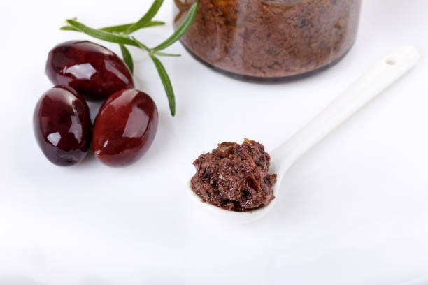 istock Tapenade, olive paste made from kalamata olives. 665410514
