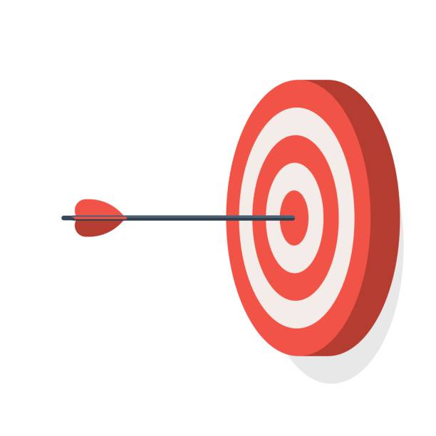 цель со стрелкой - arrow accuracy bulls eye target stock illustrations