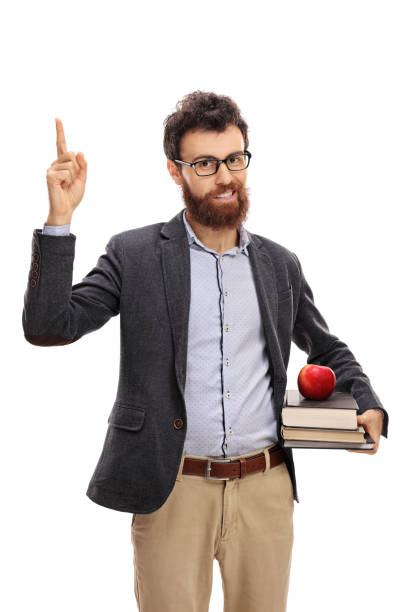 istock Young professor having an idea and pointing up 665425480