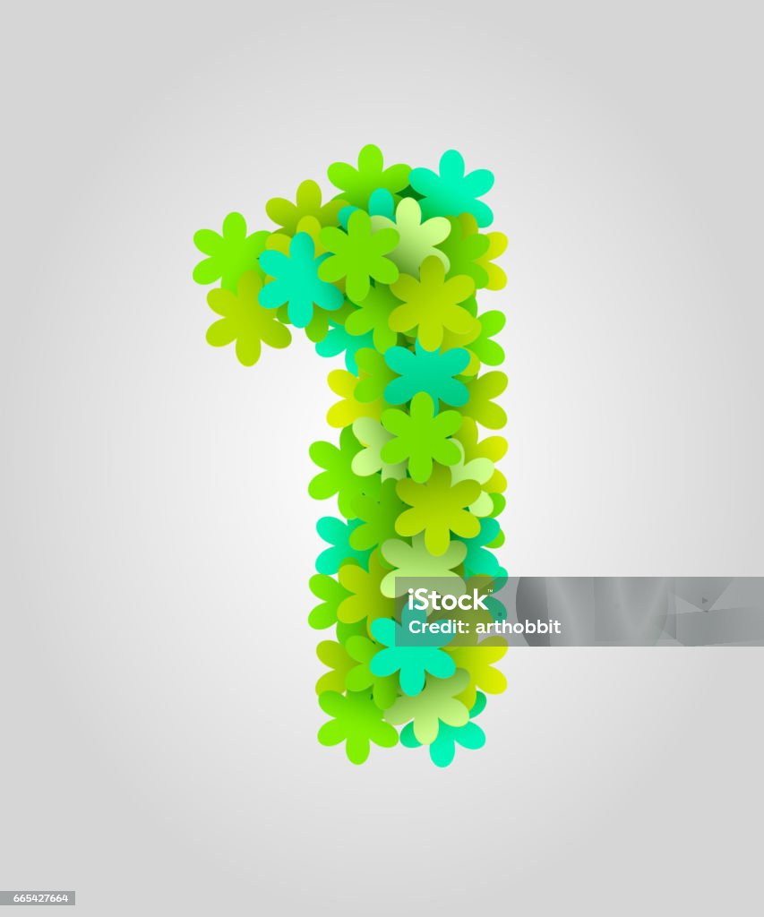 Số Hoa Hoa Xanh Hình Minh Họa Vector Số 1 Hình minh họa Sẵn có ...