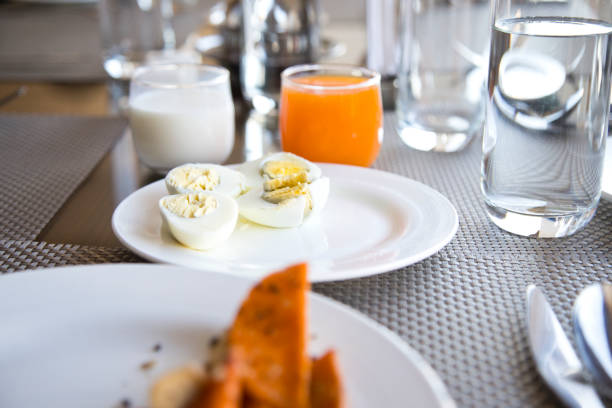 Food served on plate at restaurant