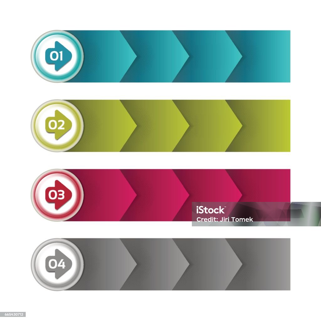 Vector Arrow Process Process Arrows Boxes Step By Step Vector Set Four Steps Stock ...
