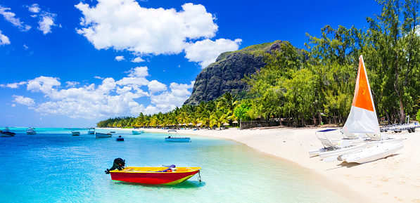 Famous beach of Mauritius island,Le Morne.