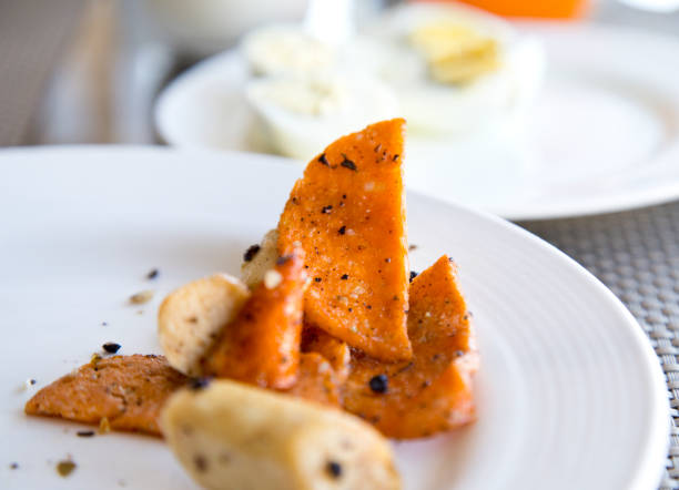Food served on plate at restaurant