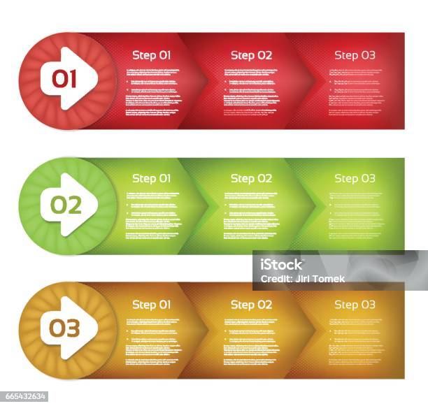 Free Vector Process Steps Process Arrows Boxes Step By Step Vector Set Three Steps Stock ...
