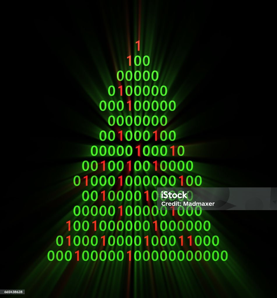 Easter Binary Code Binary Xmas Tree Stock Illustration - Download Image Now - Christmas ...