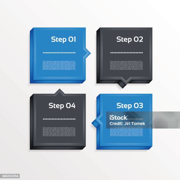 Four Steps Process Arrows Design Element Vector Stock Illustration ...