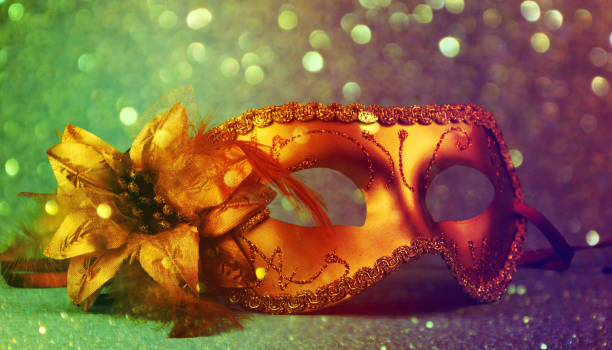 istock Vintage gold carnival mask. 665444952
