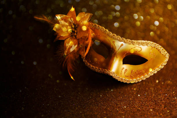 istock Vintage gold carnival mask. 665445206