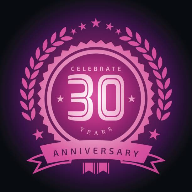 illustrations, cliparts, dessins animés et icônes de 30 ans anniversaire emblème - 30 to 34 years