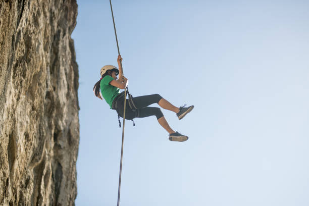 istock Woman hanging on the rope 665467600