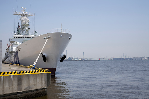 Yokohama port and patrol vessels