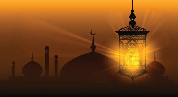 Vector illustration of Arabian nights ramadan kareem islamic background