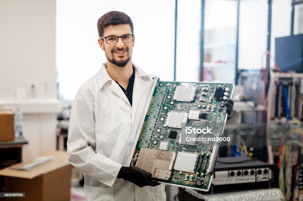 CMTS card needs to be fixed by technician Wired Stock Photo