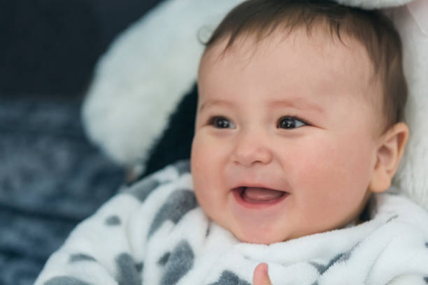 istock Happy laughing baby. Portrait 665486590