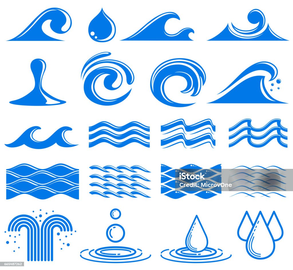Water Sign Pattern Waves And Water Vector Symbols Stock Illustration - Download Image Now ...