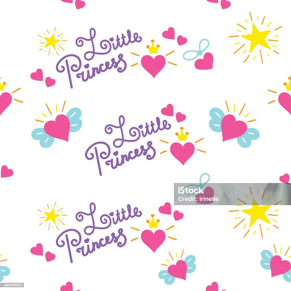 Small Princess Pattern Little Princess Pattern Vector Stock Illustration - Download Image Now ...