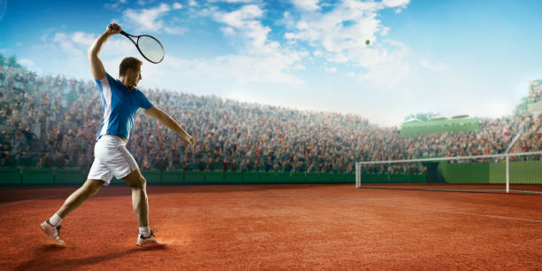 istock Tennis: Male sportsman in action 665494052