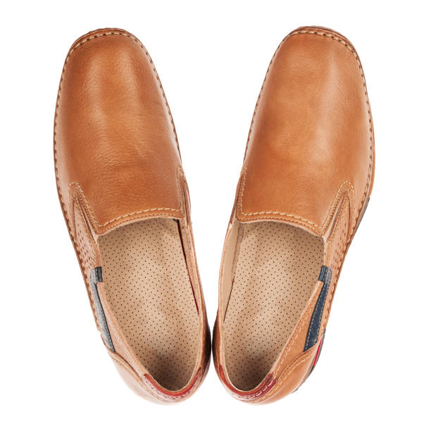 istock Male shoes. top view. 665495242