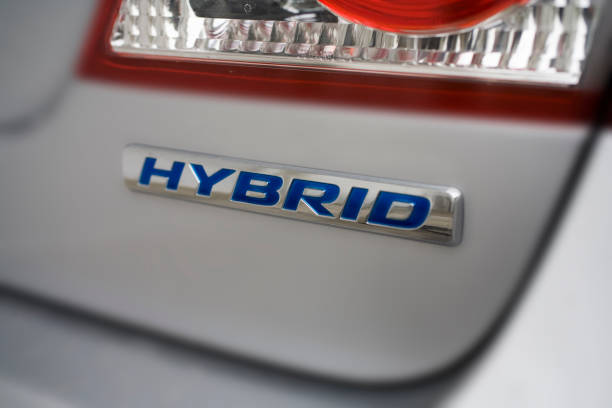 tail lights - hybridauto stock-fotos und bilder