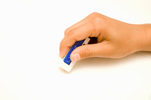 Children use the eraser