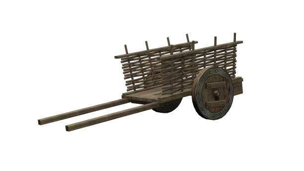 istock Ancient cart - isolated on white background 665498506
